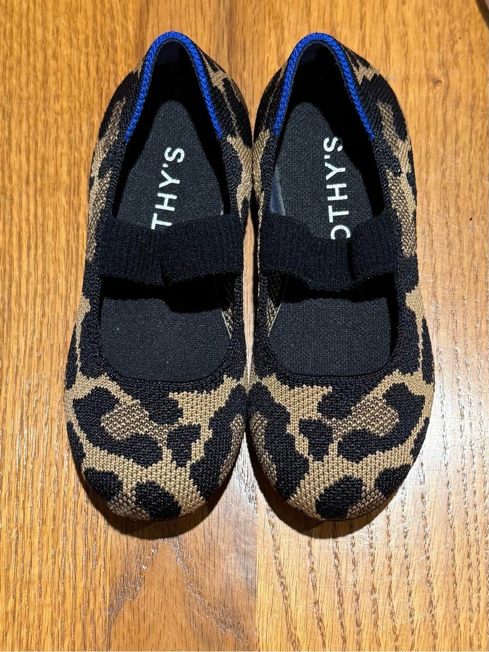Rothy's Kids Leopard Mary Jane Slippers